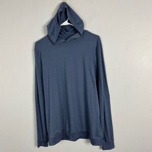 Skims Blue Long Sleeve Hoodie Womens Size‎ XS Lightweight Stretch Loungewear Top